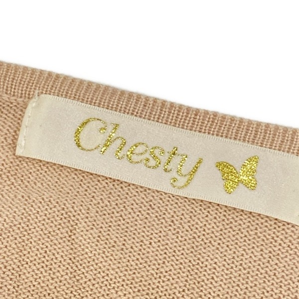 チェスティ Chesty カーディガン サイズF - ピンクベージュ×クリア×アイボリー レディース 美品 トップス_画像3
