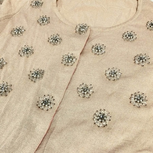 チェスティ Chesty カーディガン サイズF - ピンクベージュ×クリア×アイボリー レディース 美品 トップス_画像6