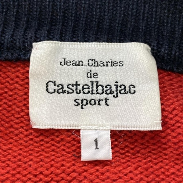  Castelbajac спорт CastelbajacSport свитер с длинным рукавом / вязаный размер 1 S - красный × темный темно-синий × мульти- женский вышивка прекрасный товар 