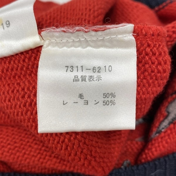  Castelbajac спорт CastelbajacSport свитер с длинным рукавом / вязаный размер 1 S - красный × темный темно-синий × мульти- женский вышивка прекрасный товар 