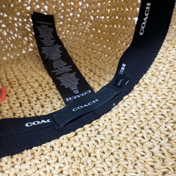 コーチ COACH ハット M/L CK691 - ベージュ×ピンク×マルチ ストローハット/刺繍 美品 帽子_画像7