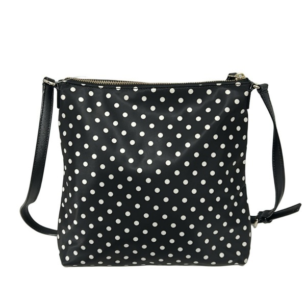 ケイトスペード Kate spade ショルダーバッグ WKRU3618 ブレイク アベニュー ケイシャ レザー 黒×白 ドット柄 美品 バッグ_画像3