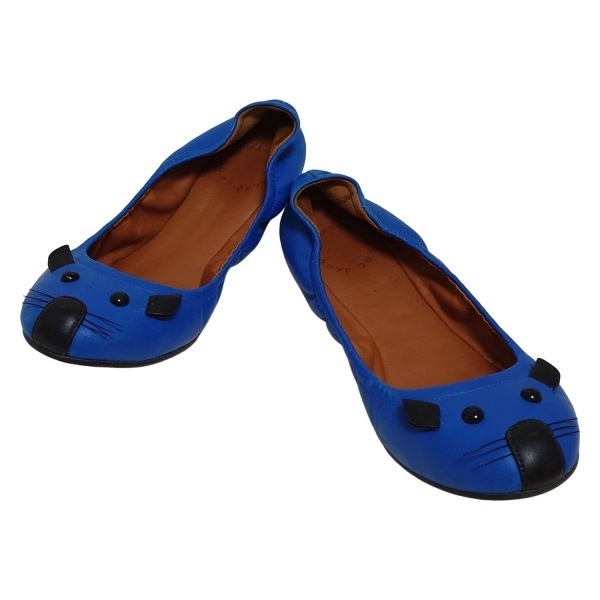 マークバイマークジェイコブス MARC BY MARC JACOBS フラットシューズ 36 1/2 - レザー ブルー×黒 レディース 靴_画像2