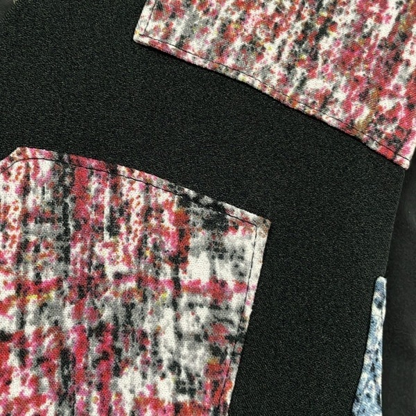 ビーシービージーマックスアズリア BCBGMAXAZRIA サイズ2 S - 黒×ピンク×マルチ レディース クルーネック/ノースリーブ/ひざ丈 美品_画像6