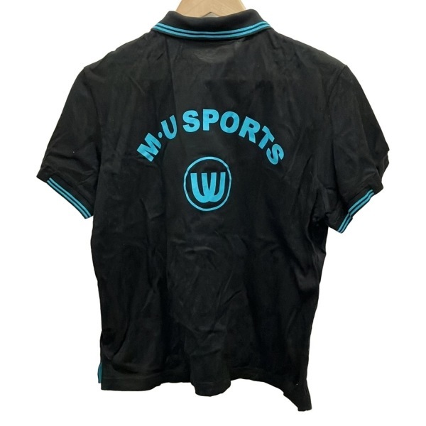 ミエコウエサコ M・U・ SPORTS 半袖ポロシャツ サイズ44 L - 黒×ブルー レディース トップス_画像2