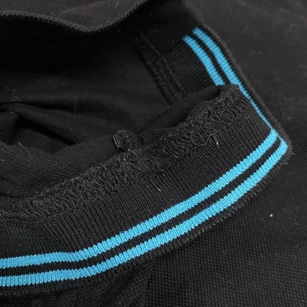 ミエコウエサコ M・U・ SPORTS 半袖ポロシャツ サイズ44 L - 黒×ブルー レディース トップス_画像6