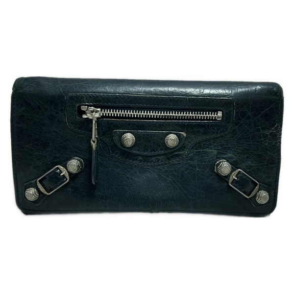 バレンシアガ BALENCIAGA 長財布 233599 ジャイアントマネー レザー ダークネイビー 財布_画像1