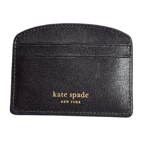 ケイトスペード Kate spade カードケース KD792 エリー エンベリッシュド カード ホルダー レザー 黒×ライトグレー×マルチ ゾウ 美品_画像2