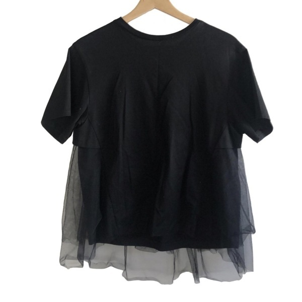 ルシェルブルー LE CIEL BLEU チュニック サイズ36 S - 黒 レディース クルーネック/半袖/チュールレース ワンピース_画像2