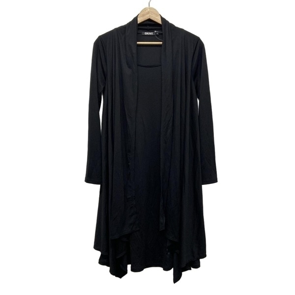 ダナキャラン DKNY サイズS - 黒 レディース クルーネック/長(zhǎng)袖/ひざ丈 ワンピース