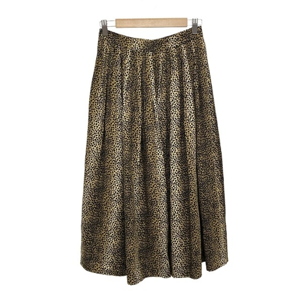 セリーヌ CELINE ロングスカート サイズ36 S 2J075410F - 黒×ライトブラウン レディース 豹柄 ボトムス_画像2