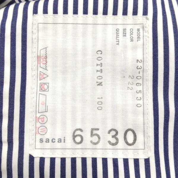 サカイ Sacai 長袖シャツブラウス サイズ1 S 23-06530 - ネイビー×白 レディース ストライプ/2way 美品 トップス_画像3