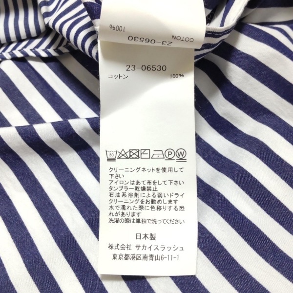 サカイ Sacai 長袖シャツブラウス サイズ1 S 23-06530 - ネイビー×白 レディース ストライプ/2way 美品 トップス_画像4
