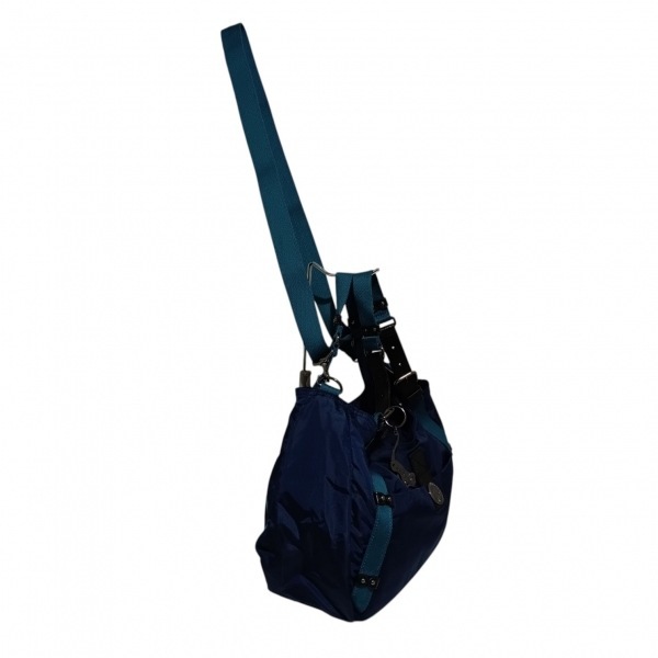 キプリング Kipling ハンドバッグ - ダークネイビー×ブルーグリーン×黒 新品同様 バッグ_画像2