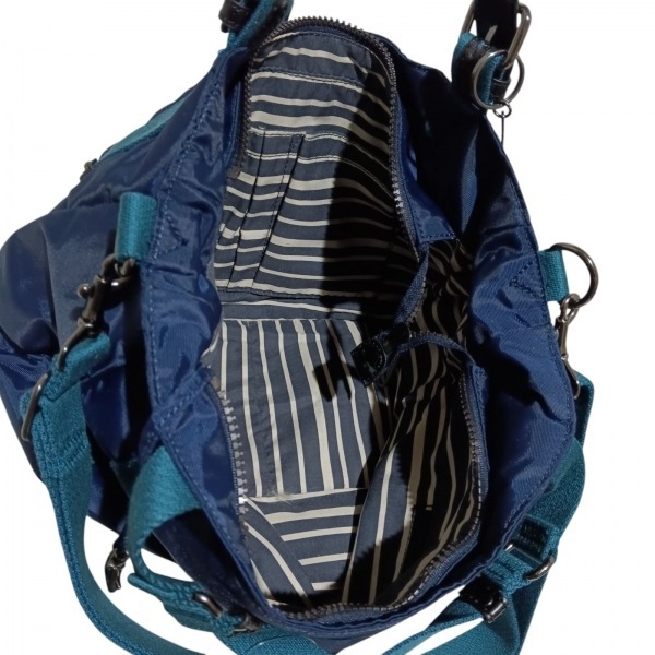 キプリング Kipling ハンドバッグ - ダークネイビー×ブルーグリーン×黒 新品同様 バッグ_画像7