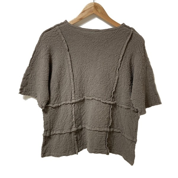 ミー/イッセイミヤケ me ISSEY MIYAKE 半袖カットソー - ダークグレー レディース シワ加工 トップス_画像2