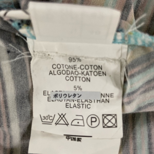 ミッソーニ MISSONI 長袖カットソー サイズI 48 - ブラウン×ライトグリーン×マルチ レディース タートルネック/ボーダー 美品 トップス_画像4