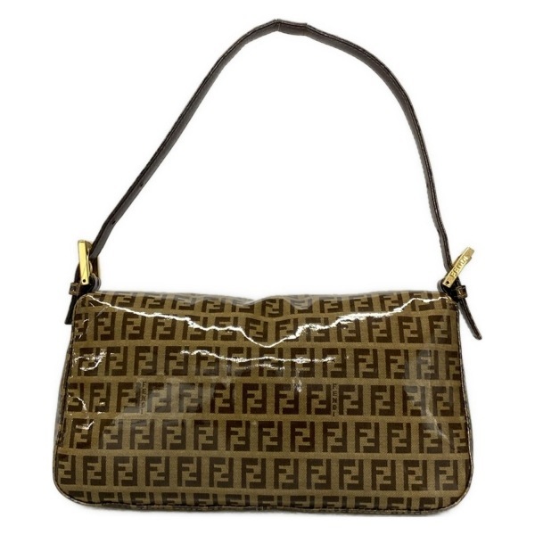 フェンディ FENDI ハンドバッグ 26424 マンマバケット/ズッキーノ柄 レザー ダークブラウン×ベージュ バッグ_画像3