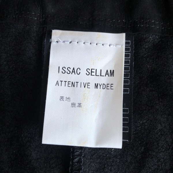 アイザックセラム ISAAC SELLAM ポンチョ - 黒 ユニセックス スエード/春/秋 ジャケット