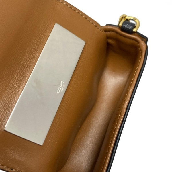 セリーヌ CELINE 4M4772AQO.04BT チェーン付き リップスティックケース 黒×タン リップケース 美品 小物_画像4
