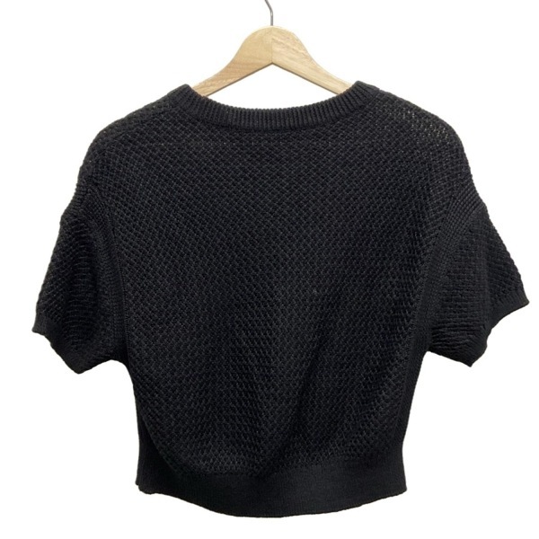 フォクシー FOXEY 半袖カットソー サイズ40 M 39676 - 黒 レディース クルーネック/麻 美品 トップス_画像2