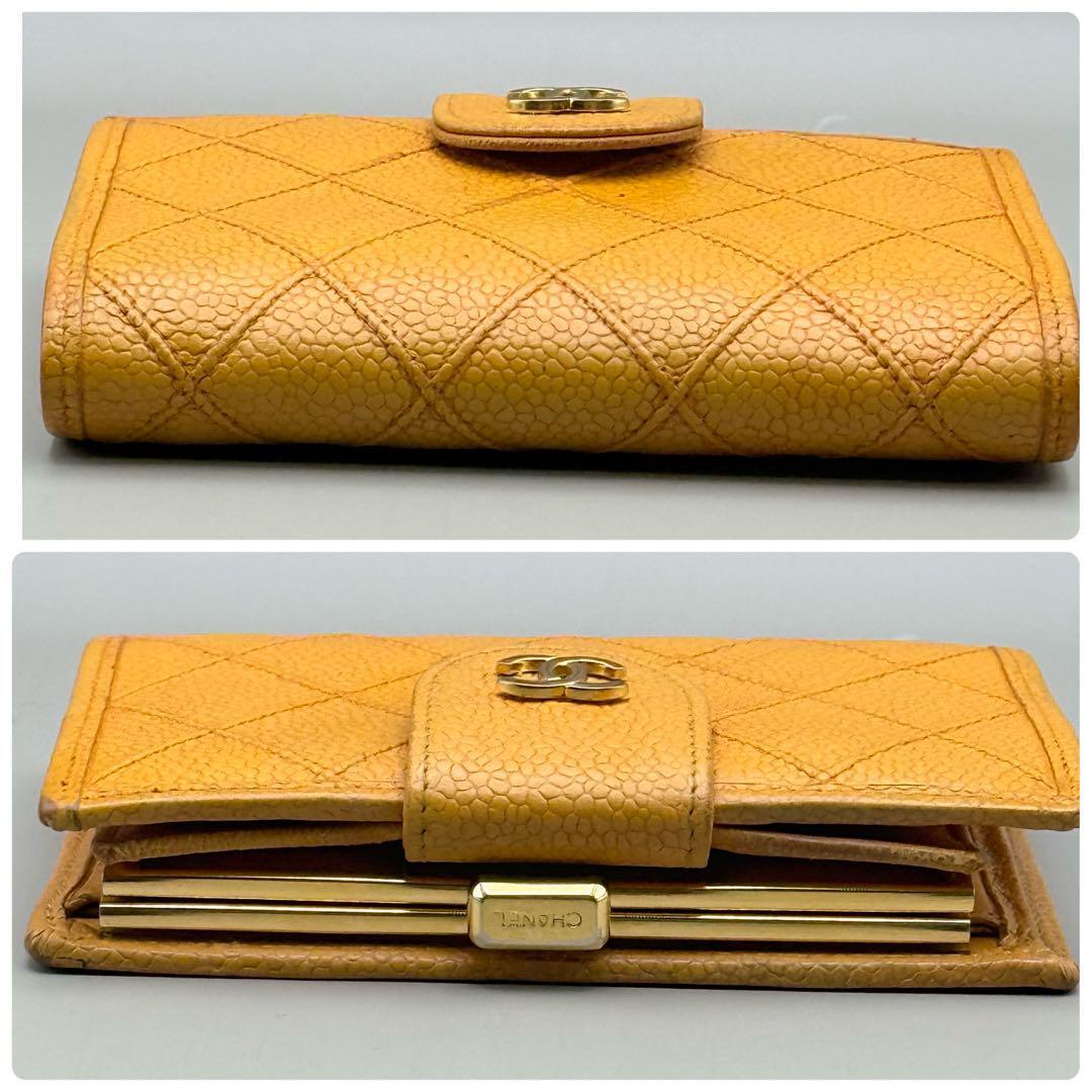 【金運up】CHANEL イエローレザー 二つ折り財布