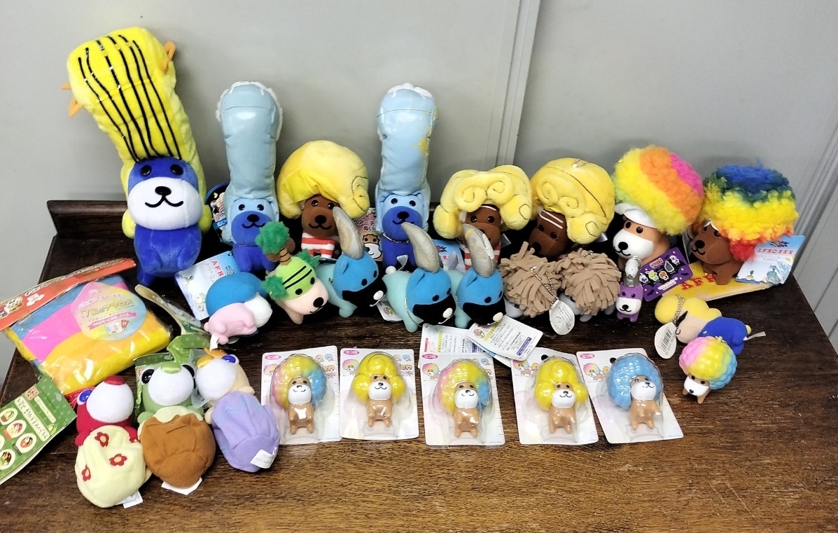 アフロ犬　ぬいぐるみ　マスコット　キーホルダー　Tシャツ　お茶犬　平成レトロ　當時物