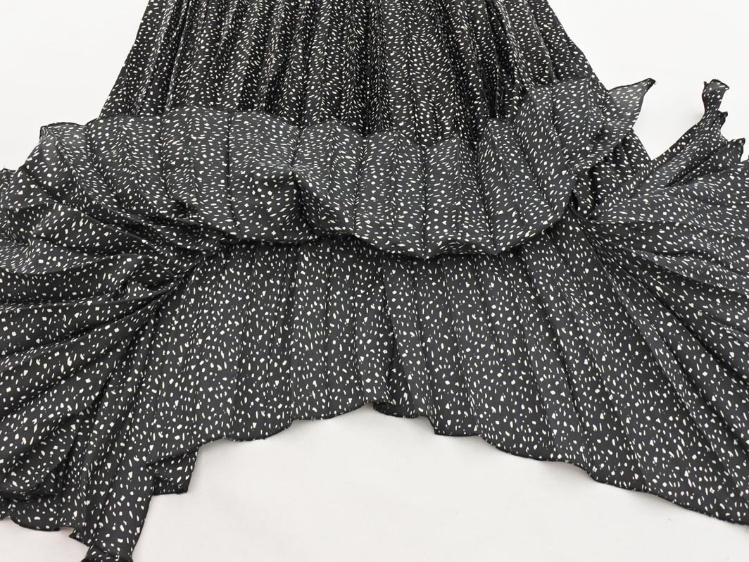 ZARA ザラ 総柄 ロング プリーツ スカート sizeS/黒 ◇■ ☆ fia2 レディース_画像2