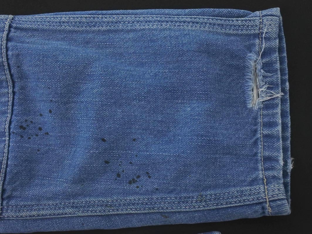 RNA アールエヌエー ボタンフライ USED加工 ペイント デニムパンツ sizeSS/青 ■■ ☆ fia2 レディース_画像2