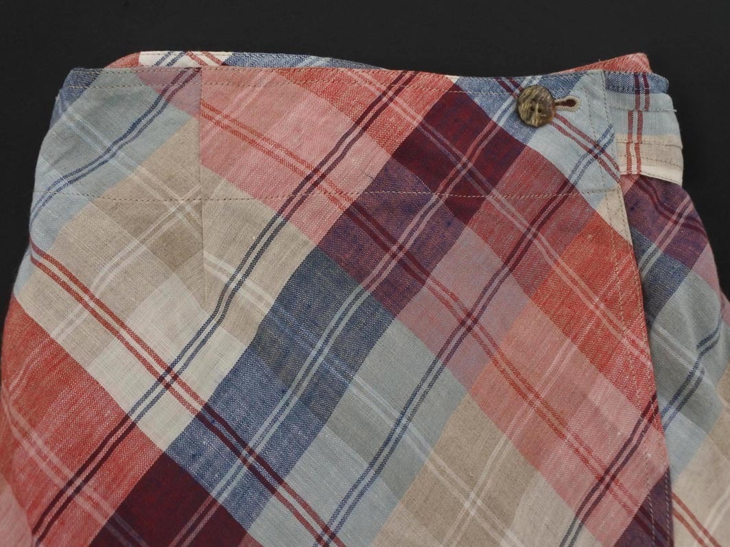 新品 MELROSE メルローズ チェック 巻き ラップ スカート size3/赤ｘ白ｘ青 ■■ ☆ fia2 レディース_画像2