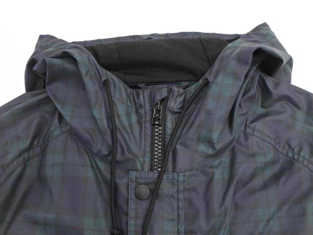 SHIPS JET BLUE シップスジェットブルー チェック コーティング加工 ジップアップ パーカー ジャケット sizeL/緑ｘ紺 ◇■ ☆ fia2 メンズ_画像3