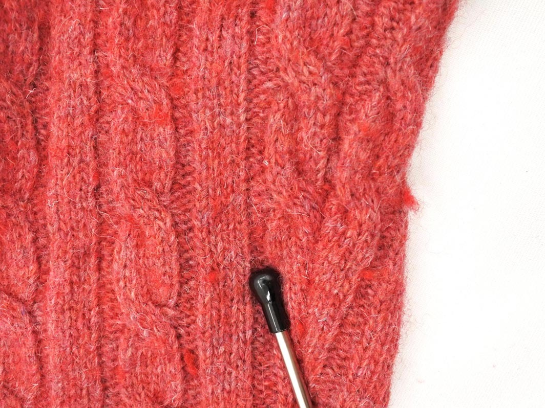 SHIPS GENERAL SUPPLY シップスジェネラルサプライ ウール混 ケーブル編み ニット セーター sizeS/赤 ◇■ ☆ fia2 メンズ_画像5