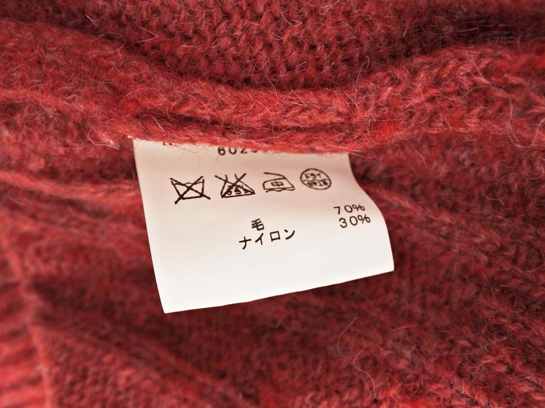 SHIPS GENERAL SUPPLY シップスジェネラルサプライ ウール混 ケーブル編み ニット セーター sizeS/赤 ◇■ ☆ fia2 メンズ_画像6