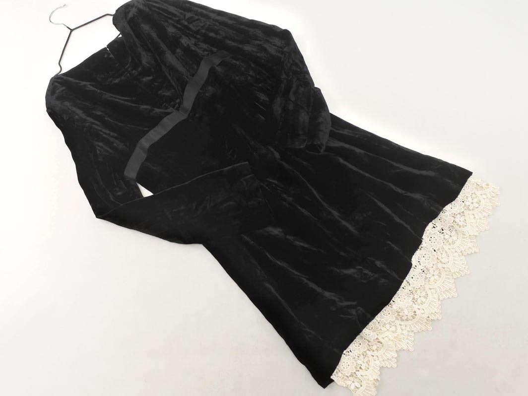 ROPE Rope велюр поддельный Layered One-piece size9AT/ чёрный *# * fia2 женский