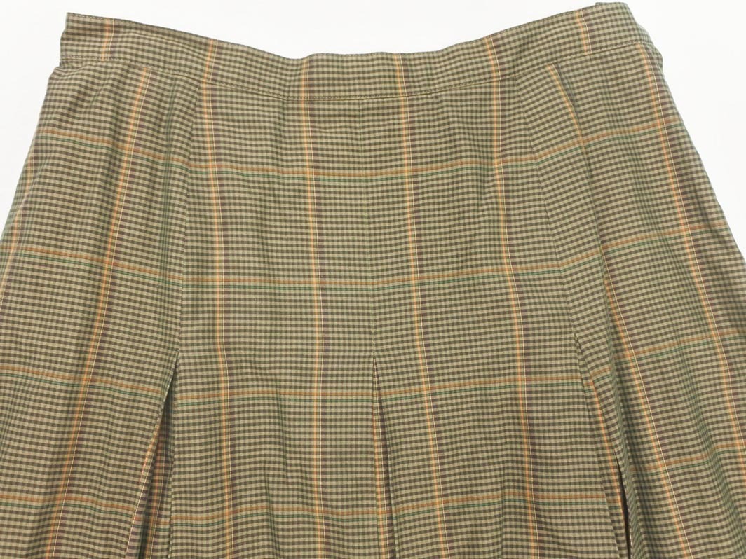 ネコポスOK burberrys バーバリーズ チェック タック ロング スカート size15/カーキ ◇■ ☆ fia2 レディース