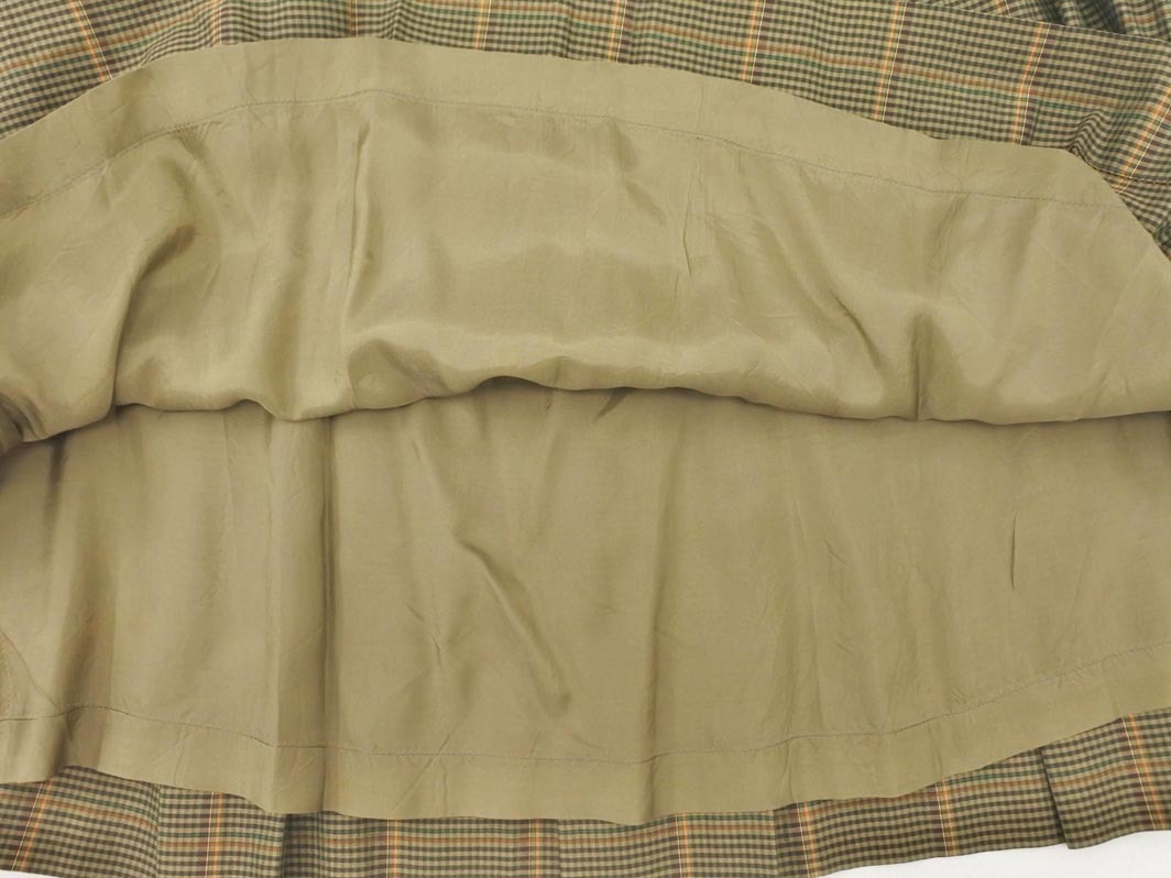 ネコポスOK burberrys バーバリーズ チェック タック ロング スカート size15/カーキ ◇■ ☆ fia2 レディース