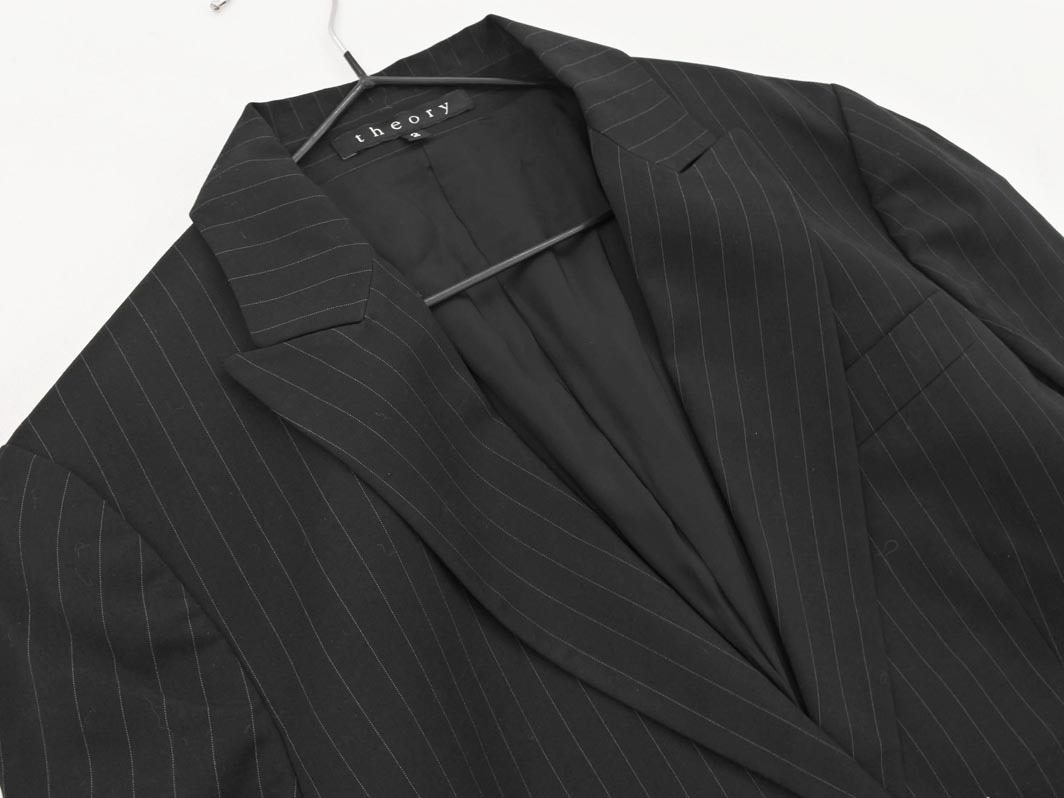 theory теория в тонкую полоску tailored jacket size2/ чёрный *# * fia2 женский