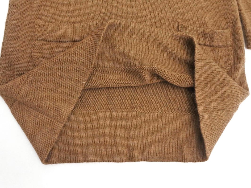 MACPHEE マカフィー トゥモローランド ウール100% Vネック チュニック ニット ワンピース size38/茶 ◇■ ☆ fia2 レディース_画像2