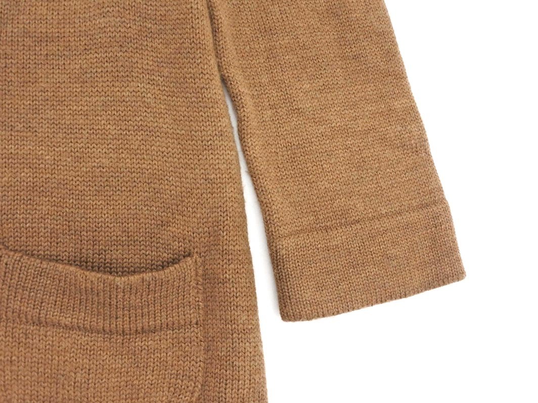 MACPHEE マカフィー トゥモローランド ウール100% Vネック チュニック ニット ワンピース size38/茶 ◇■ ☆ fia2 レディース_画像4
