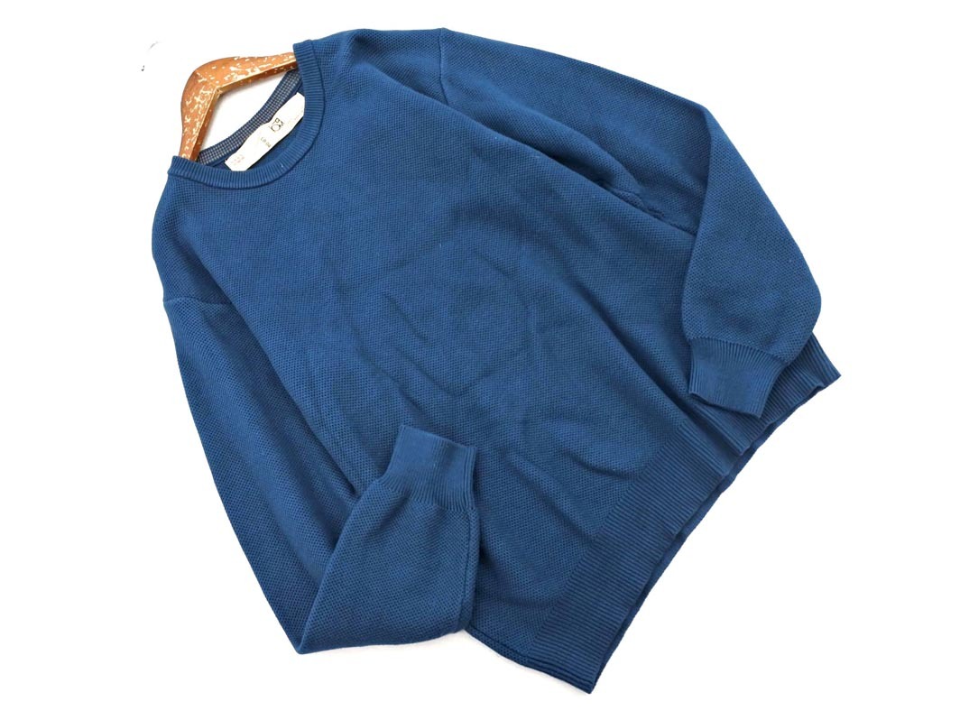 nano universe ナノユニバース クルーネック ニット セーター sizeM/青緑 ◇■ ☆ fia2 レディース_画像1