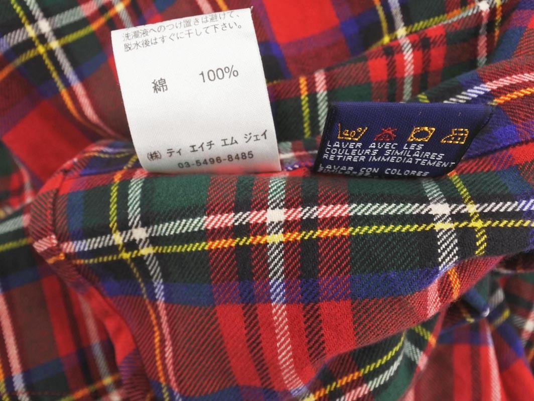 TOMMY HILFIGER トミーヒルフィガー チェック ボタンダウン シャツ sizeM/赤 ◇■ ☆ fia2 メンズ_画像5