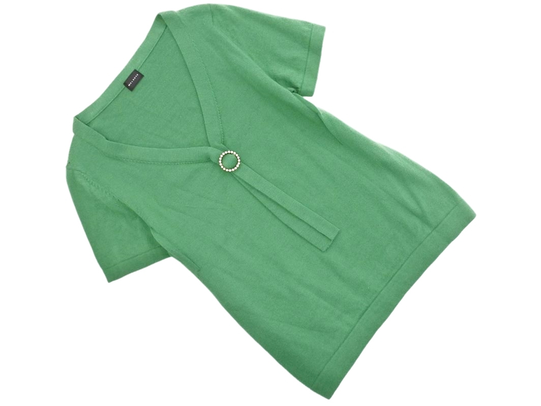 ネコポスOK MELROSE メルローズ ウール混 Vネック ニット セーター 緑 ◇■ ☆ fia3 レディース_画像1