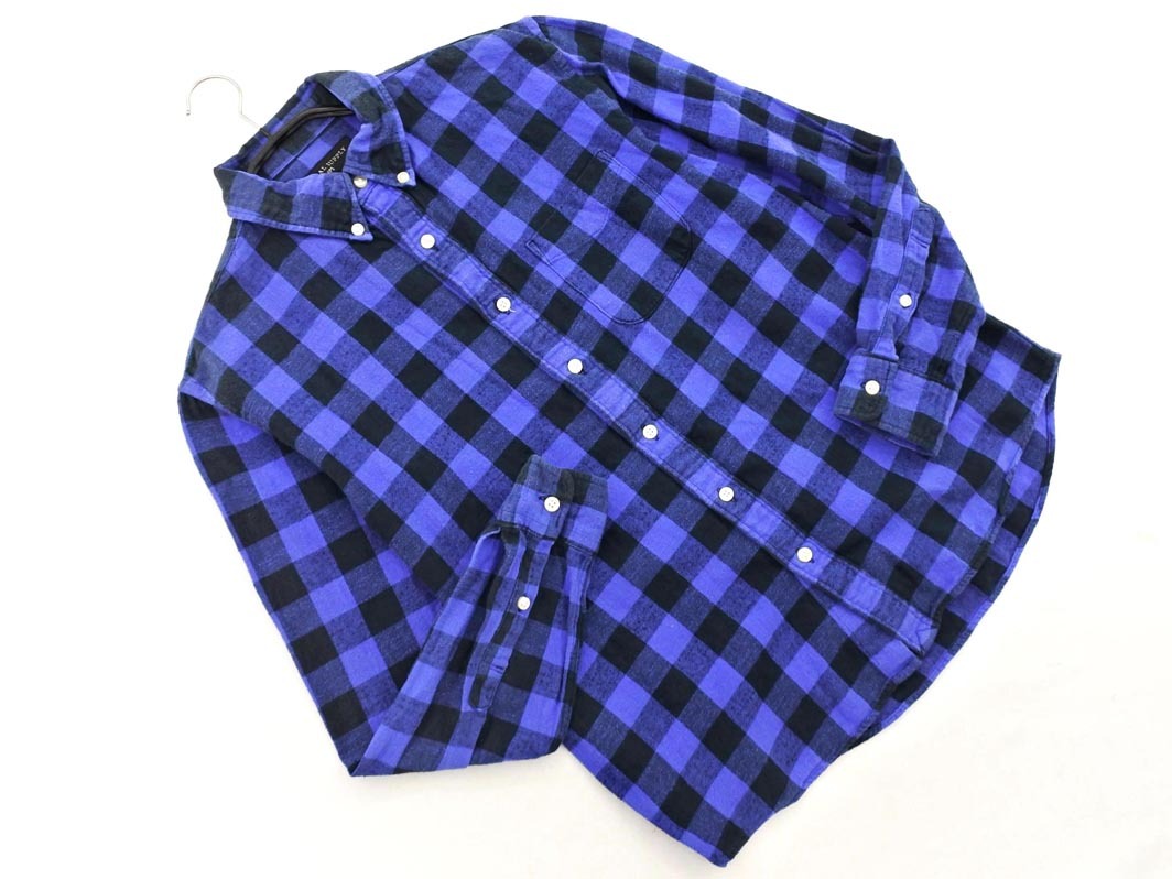 SHIPS GENERAL SUPPLY シップスジェネラルサプライ チェック シャツ sizeS/黒x青 ◇■ ☆ fia3 メンズ_画像1