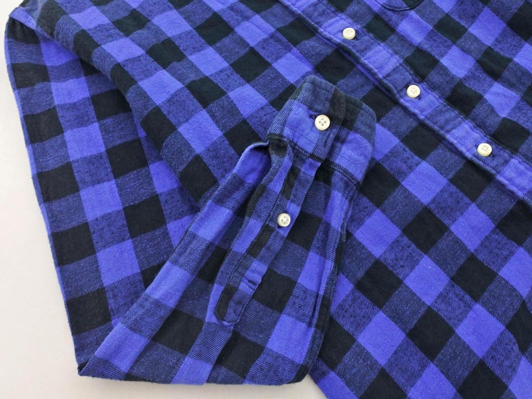 SHIPS GENERAL SUPPLY シップスジェネラルサプライ チェック シャツ sizeS/黒x青 ◇■ ☆ fia3 メンズ_画像2