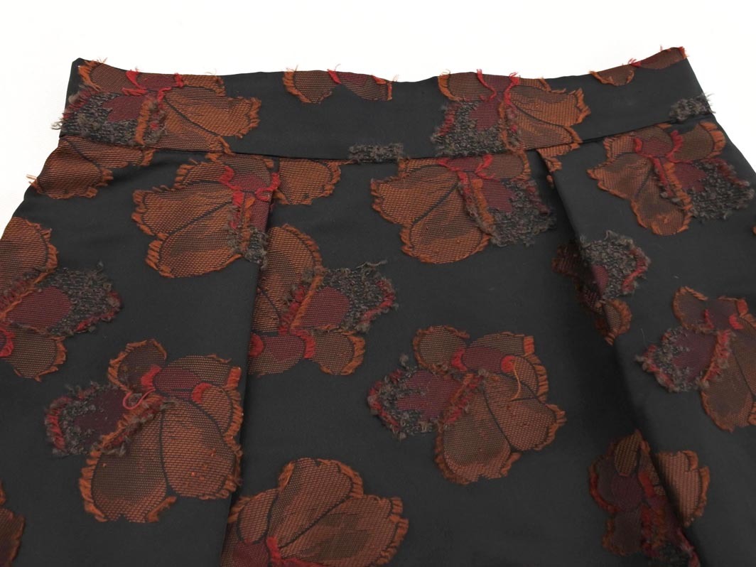 UNTITLED Untitled цветочный принт юбка size1/ чёрный x чай *# * fia3 женский