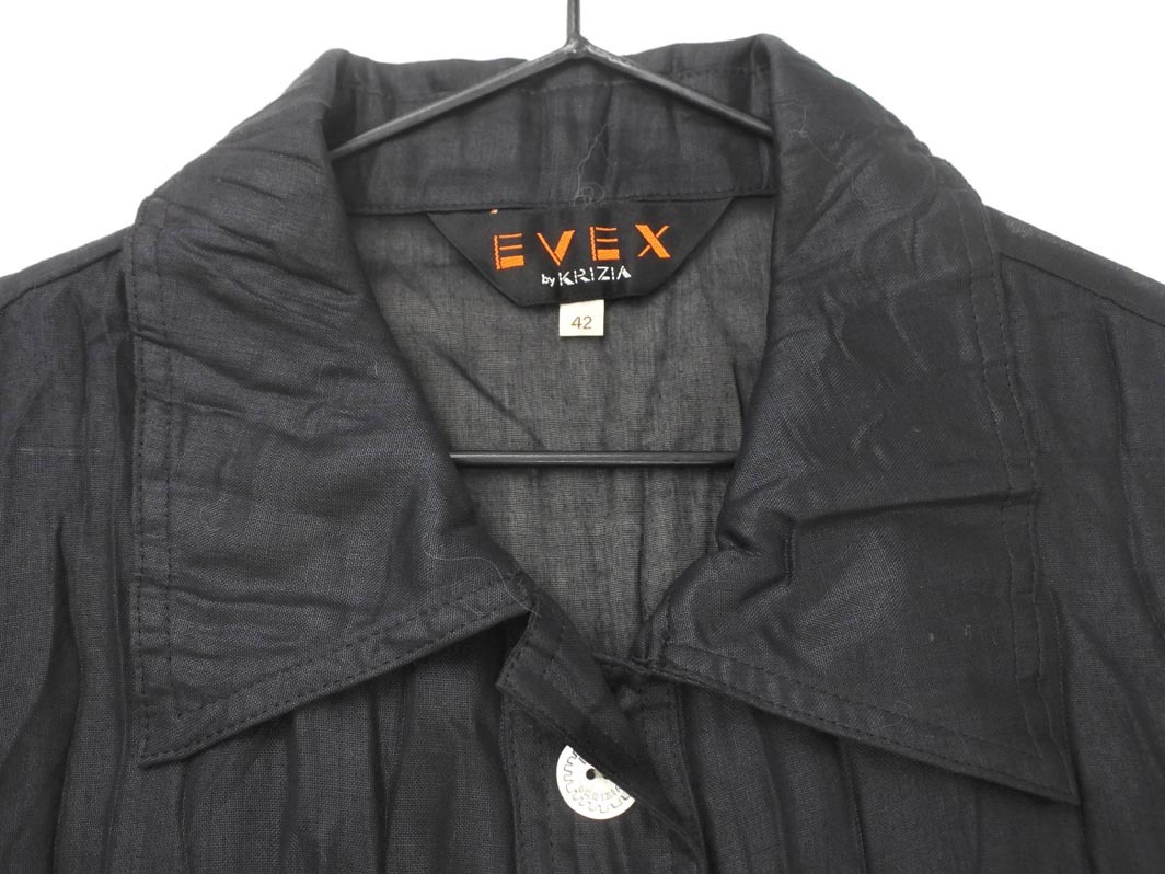 EVEX by KRIZIA エヴェックスバイクリツィア チュニック ブラウス シャツ size42/黒 ◇■ ☆ fia3 レディースの画像2