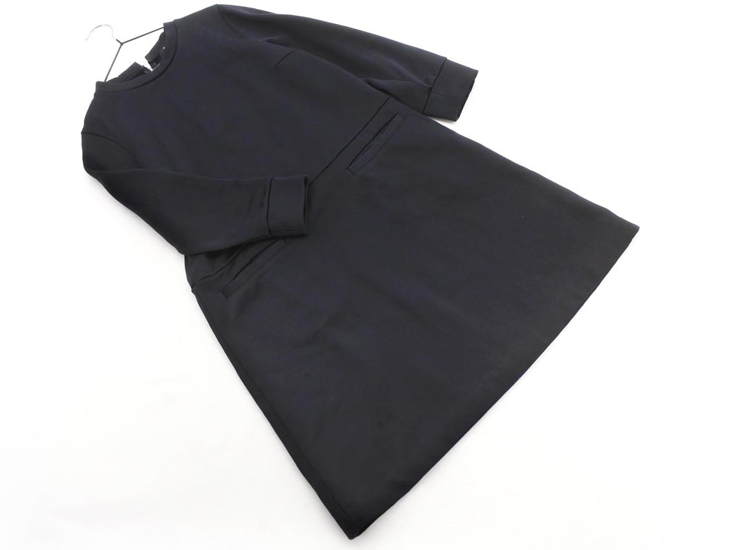 MACPHEE マカフィー トゥモローランド 裏起毛 チュニック ワンピース size38/濃紺 ◇■ ☆ fia5 レディース_画像1