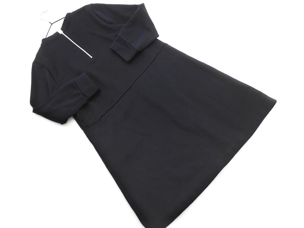 MACPHEE マカフィー トゥモローランド 裏起毛 チュニック ワンピース size38/濃紺 ◇■ ☆ fia5 レディース_画像6