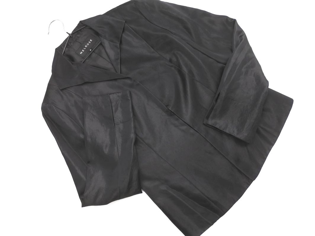 MELROSE メルローズ サテン ジャケット size3/黒 ■◇ ☆ fia5 レディース_画像1