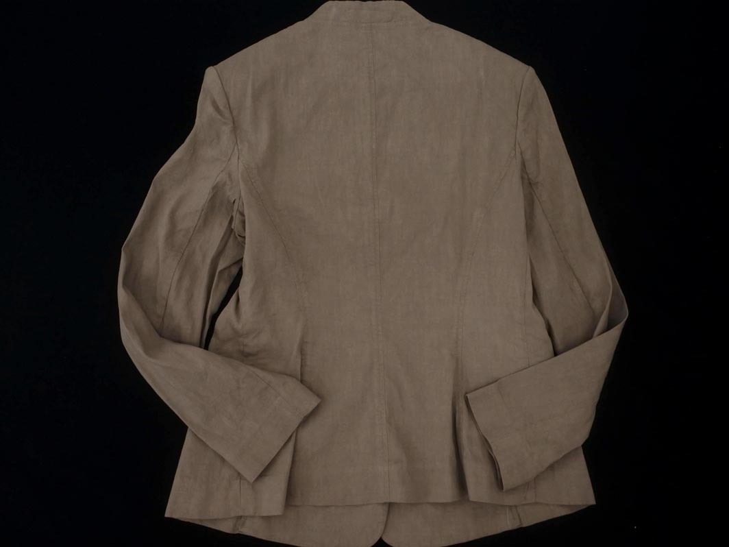 theory セオリー リネン混 ノーカラー ジャケット size2/モカ ■◇ ☆ fia5 レディース_画像5